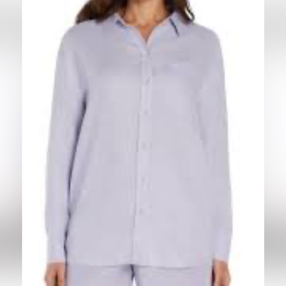 GAP Light Lavender Long Sleeve Button-Up Shirt linen